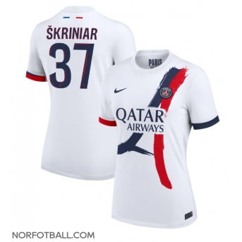 Billige Fotballdrakt Paris Saint-Germain Milan Skriniar #37 Replika Bortedrakt Dame 2024-25 Kortermet